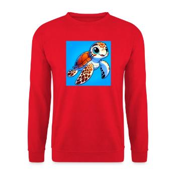 tortue - Sweat-shirt Unisexe - rouge - Devant - Alina (178cm) & Michal (187cm)