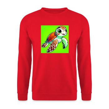 Schildkröte - Unisex Pullover - Rot - Vorne - Alina (178cm) & Michal (187cm)