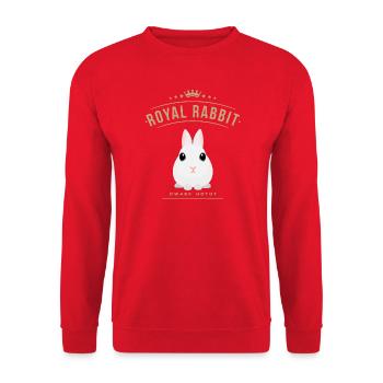 ROYAL RABBIT Dwarf hotot - Dwarf hotot - Unisex Sweatshirt - red - Front - Alina (178cm) & Michal (187cm)