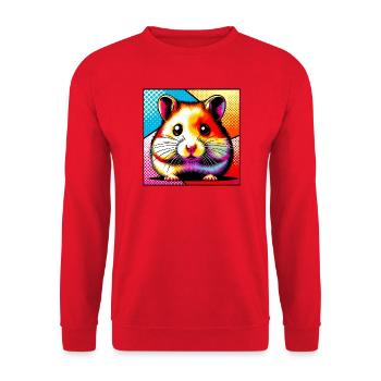 hamster - Unisex Sweatshirt - red - Front - Alina (178cm) & Michal (187cm)