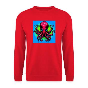 Pieuvre - Sweat-shirt Unisexe - rouge - Devant - Alina (178cm) & Michal (187cm)