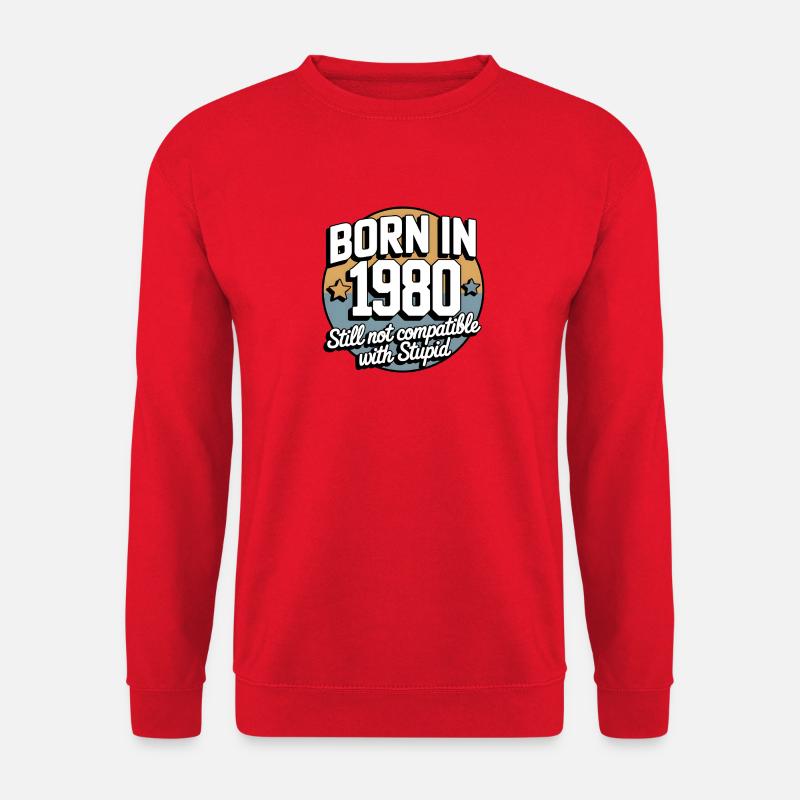 Geboren 1980 Humor Design - Unisex Pullover - Rot