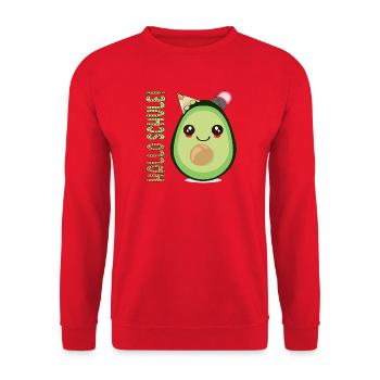 HALLO SCHULE AVOCADO SCHULANFANG SCHULKIND - Unisex Pullover - Rot - Vorne - Alina (178cm) & Michal (187cm)