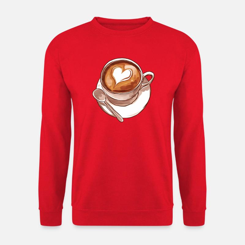 Tasse Kaffee Aquarell - Unisex Pullover - Rot