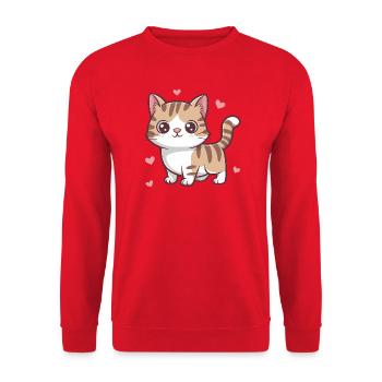 Mignon amoureux des chats - Sweat-shirt Unisexe - rouge - Devant - Alina (178cm) & Michal (187cm)
