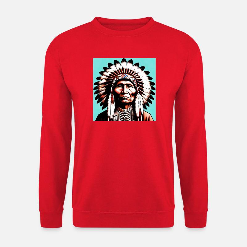 Amerikanisch, Indianer, Amerikaner - Unisex Pullover - Rot