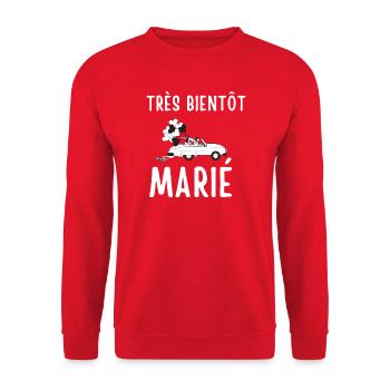 Bald heiraten - Unisex Pullover - Rot - Vorne - Alina (178cm) & Michal (187cm)
