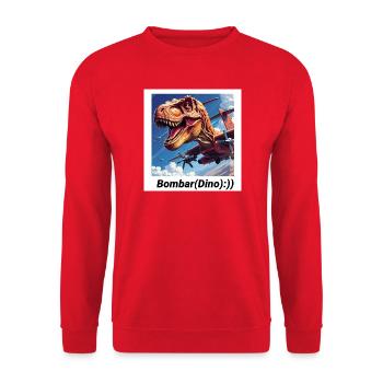 Dinosaur Naziem with airplane motif - Unisex Sweatshirt - red - Front - Alina (178cm) & Michal (187cm)