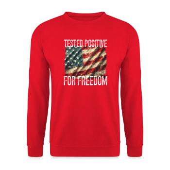 Drapeau Américain Vintage Positif - Sweat-shirt Unisexe - rouge - Devant - Alina (178cm) & Michal (187cm)