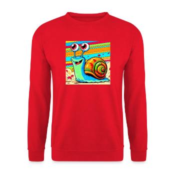 Snail - Unisex Sweatshirt - red - Front - Alina (178cm) & Michal (187cm)