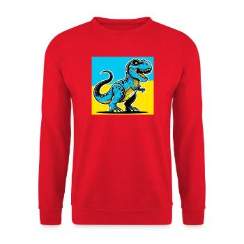 dinosaur - Unisex Sweatshirt - red - Front - Alina (178cm) & Michal (187cm)
