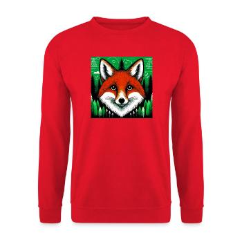fox - Unisex Sweatshirt - red - Front - Alina (178cm) & Michal (187cm)