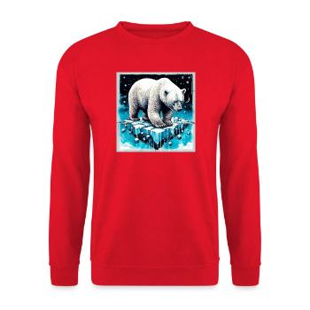 polar bear - Unisex Sweatshirt - red - Front - Alina (178cm) & Michal (187cm)