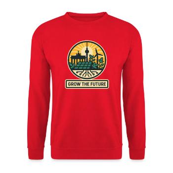 Grow the Future – Berlin - Unisex Pullover - Rot - Vorne - Alina (178cm) & Michal (187cm)