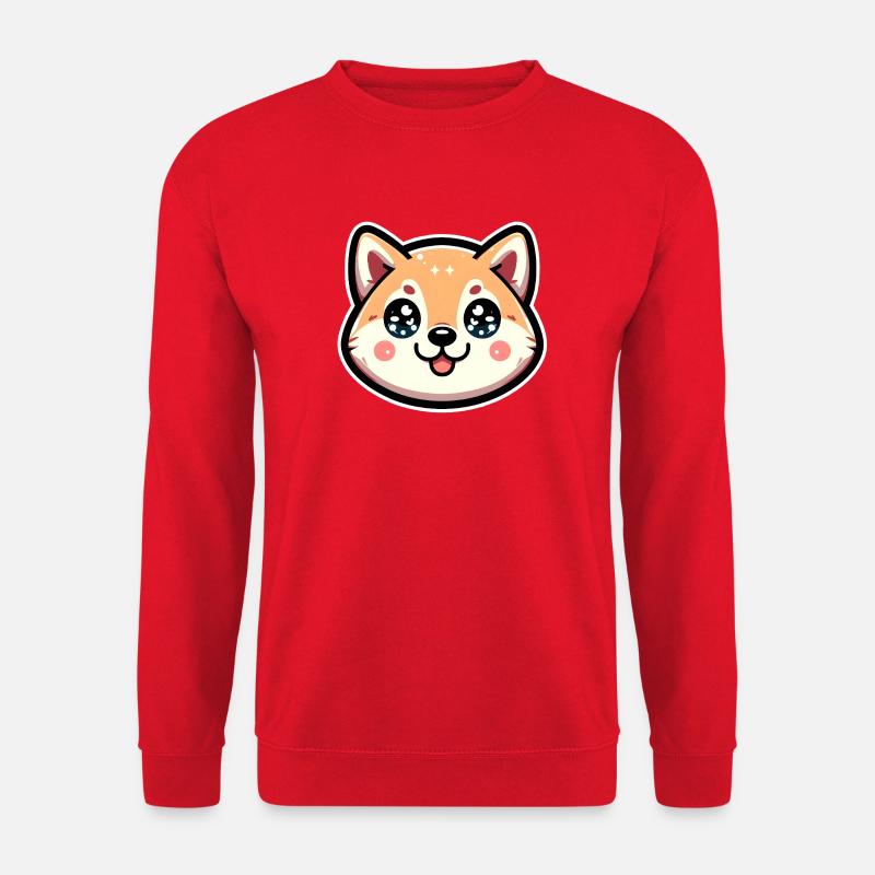 Chibi Joy Dog with Star Eyes - Unisex Sweatshirt - red
