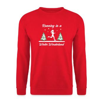 Running in a winter wonderland (woman) - Unisex Sweatshirt - red - Front - Alina (178cm) & Michal (187cm)
