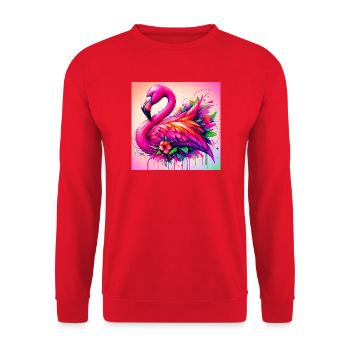 Flamingo - Unisex Pullover - Rot - Vorne - Alina (178cm) & Michal (187cm)