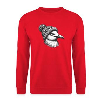 Seagull with bobble hat - Unisex Sweatshirt - red - Front - Alina (178cm) & Michal (187cm)