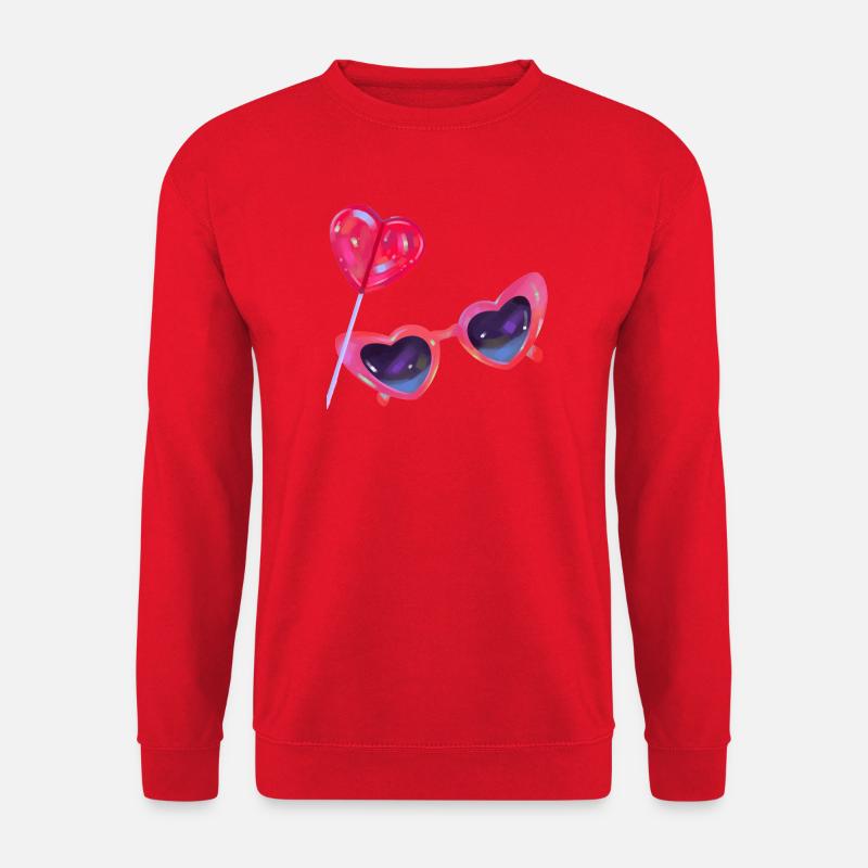 Lollipop Herz Liebe Design - Unisex Pullover - Rot