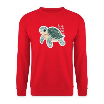 Turtle - Unisex Sweatshirt - red - Front - Alina (178cm) & Michal (187cm)