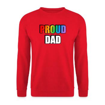 Regenbogen Stolz Papa Design - Unisex Pullover - Rot - Vorne - Alina (178cm) & Michal (187cm)