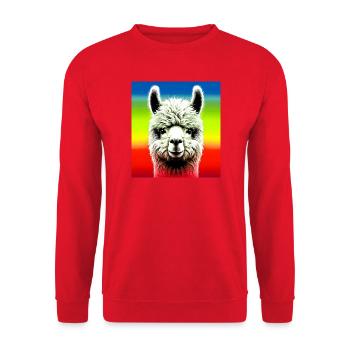 Alpaca - Unisex Sweatshirt - red - Front - Alina (178cm) & Michal (187cm)