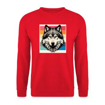 Wolf - Unisex Sweatshirt - red - Front - Alina (178cm) & Michal (187cm)
