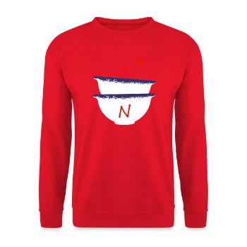 Lettre n bols breton - Sweat-shirt Unisexe - rouge - Devant - Alina (178cm) & Michal (187cm)