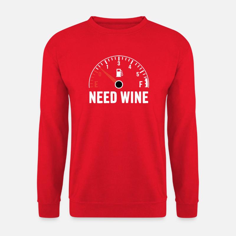 Tank empty – need wine now! - Unisex Sweatshirt - red