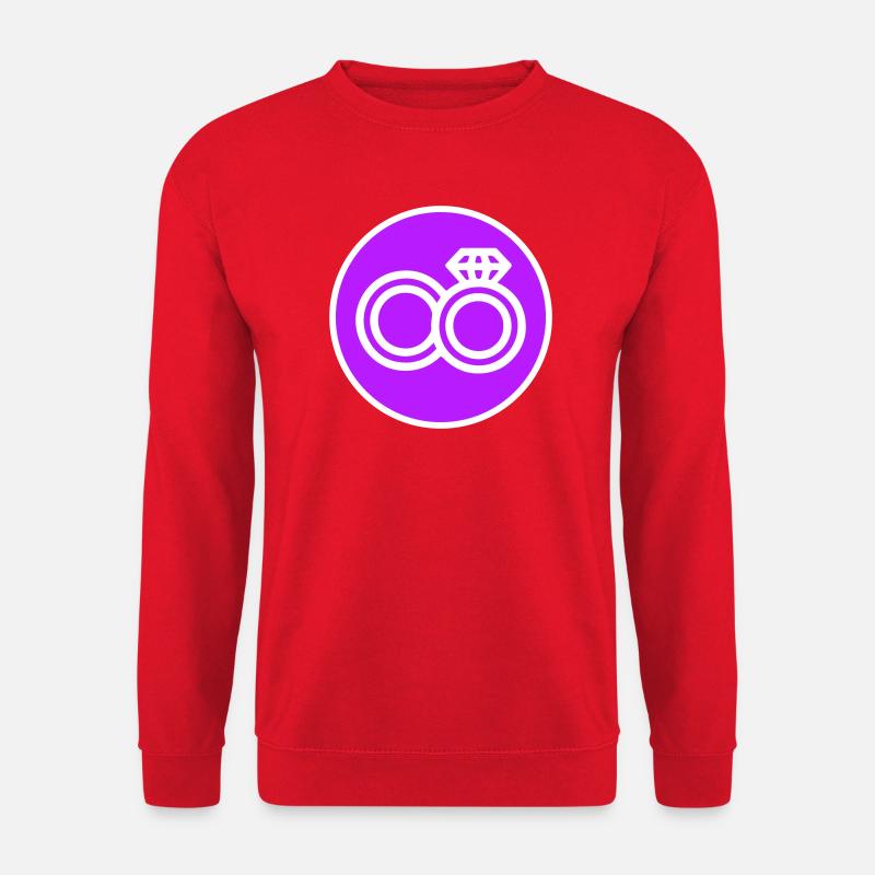 Eheringe Hochzeit Symbol - Unisex Pullover - Rot