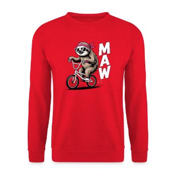 BMX-Faultier-Bandana - Unisex Pullover - Rot - Vorne - Alina (178cm) & Michal (187cm)