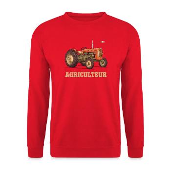 French farmer - Unisex Sweatshirt - red - Front - Alina (178cm) & Michal (187cm)