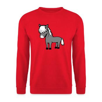 Horse Bob Hair Hairstyle Pony Foal Cute Comic - Unisex Sweatshirt - red - Front - Alina (178cm) & Michal (187cm)
