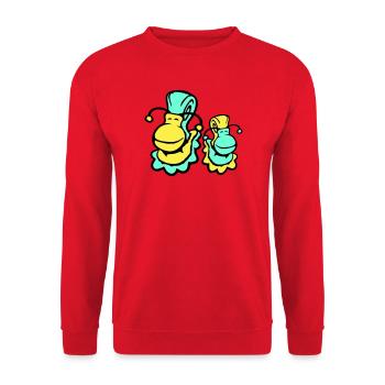 2 snail shell snails child dad mom family - Unisex Sweatshirt - red - Front - Alina (178cm) & Michal (187cm)