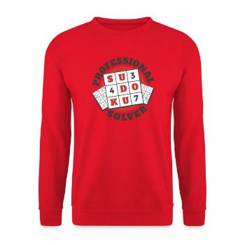 Professional Sudoku Puzzle Player - Unisex Sweatshirt - red - Front - Alina (178cm) & Michal (187cm)