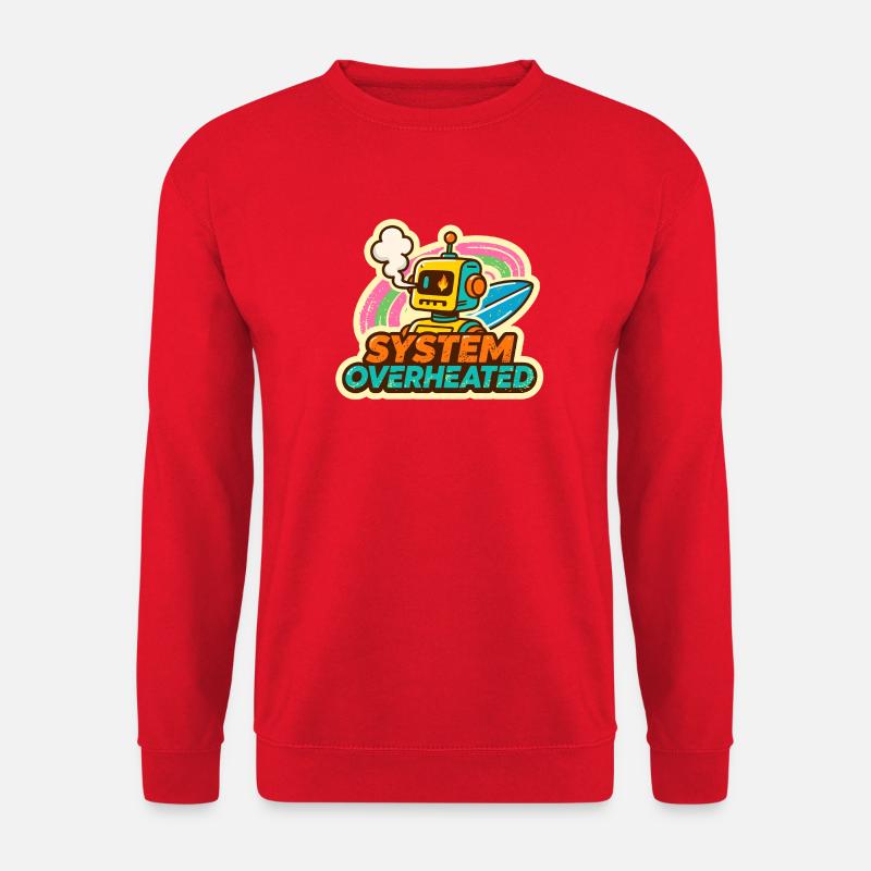 Retro Robot Surf Art Design - Unisex Sweatshirt - red