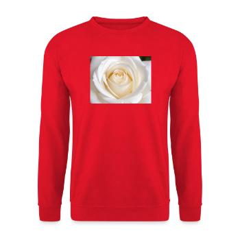 Sleek White Rose for Printing - Unisex Sweatshirt - red - Front - Alina (178cm) & Michal (187cm)