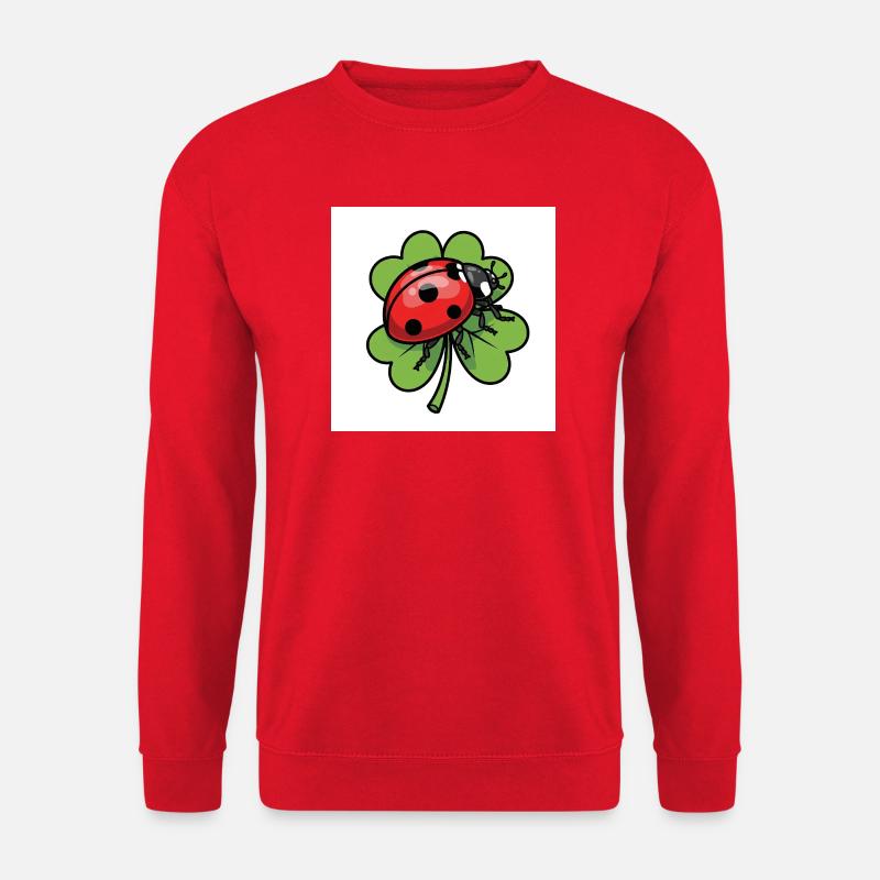 Shamrock with ladybug design - Unisex Sweatshirt - red