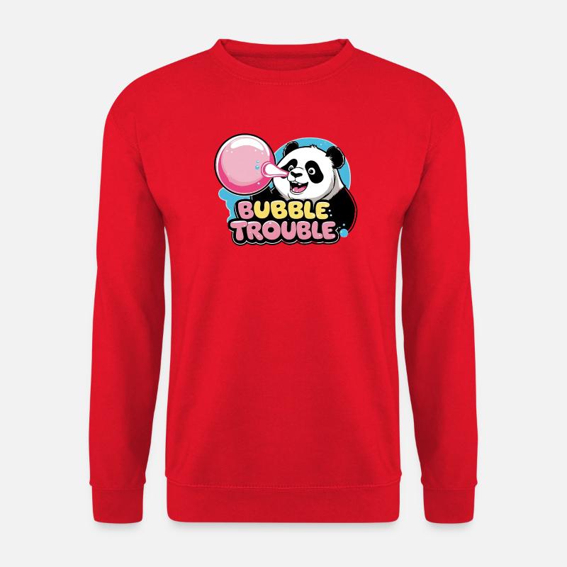 Niedlicher Panda mit Bubble-Kaugummi - Unisex Pullover - Rot