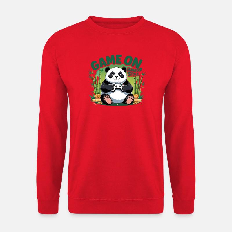 Panda Spielefreund Bamboo Style - Unisex Pullover - Rot