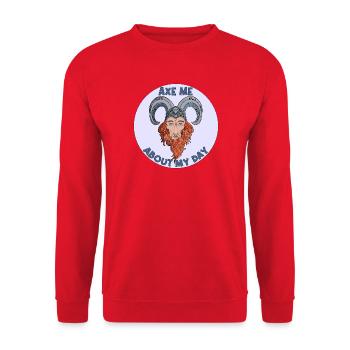 Axe me about my day  - Unisex Sweatshirt - red - Front - Alina (178cm) & Michal (187cm)