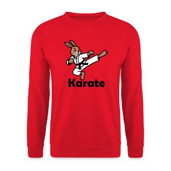 Karate Hase - Unisex Pullover - Rot - Vorne - Alina (178cm) & Michal (187cm)