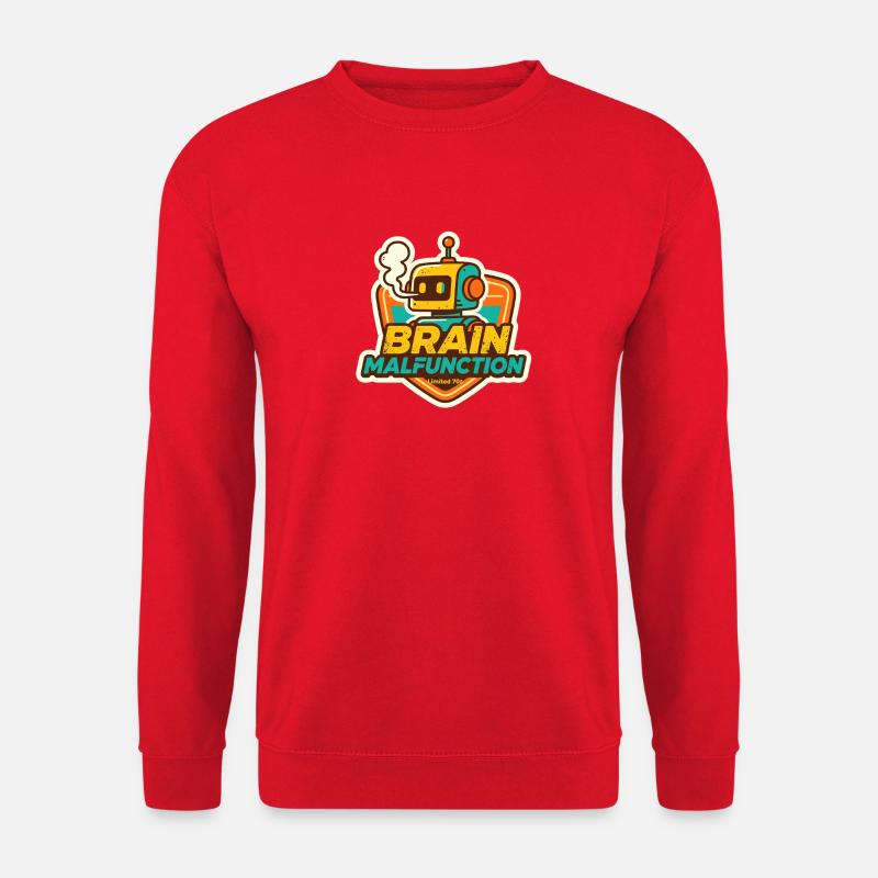 Brain Malfunction Retro Robot Design - Unisex Sweatshirt - red