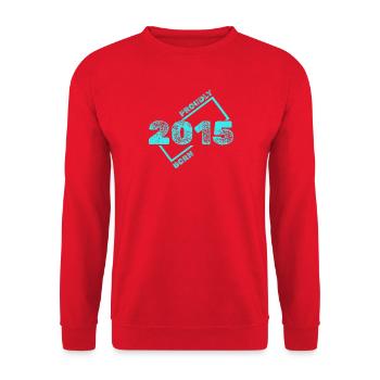 Geboren 2015 - Unisex Pullover - Rot - Vorne - Alina (178cm) & Michal (187cm)