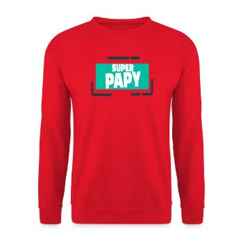 Super Papy Illustration Colorée - Sweat-shirt Unisexe - rouge - Devant - Alina (178cm) & Michal (187cm)