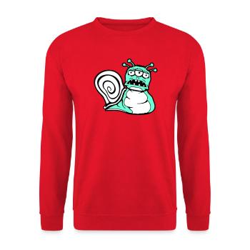 snail alien monster Halloween extraterrestrial - Unisex Sweatshirt - red - Front - Alina (178cm) & Michal (187cm)