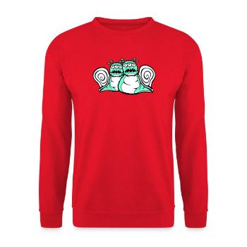 2 snails alien monster Halloween extraterrestrials - Unisex Sweatshirt - red - Front - Alina (178cm) & Michal (187cm)