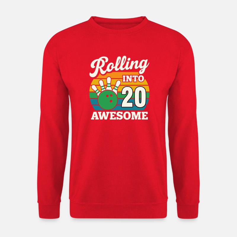 Bowling 20th Birthday Celebration Graphic - Unisex Sweatshirt - red