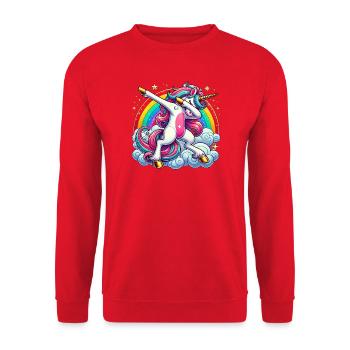 Dabbing Unicorn Dab Unicorn Girl Unicorns - Unisex Sweatshirt - red - Front - Alina (178cm) & Michal (187cm)