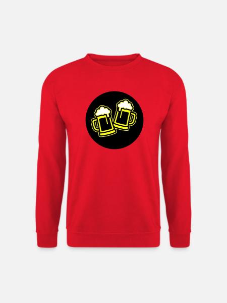 Bier Anstoßen Symbol Bierkrug - Unisex Pullover - Rot